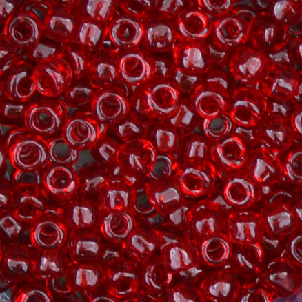 Transparent - Ruby Red, Matsuno 8/0 Seed Beads